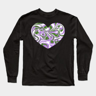 Genderqueer Pride Marble Heart Long Sleeve T-Shirt